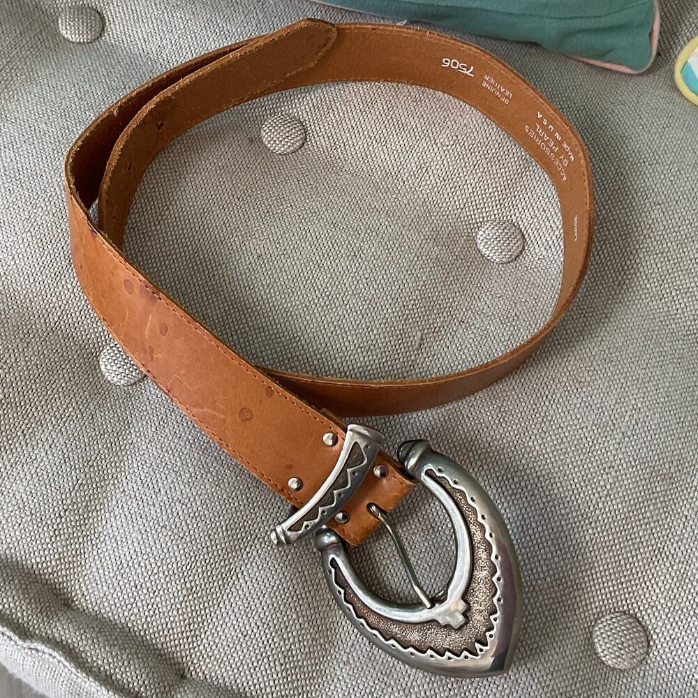 Accessories by Pearl Womens Leather Belt 7506 Made in USA Large